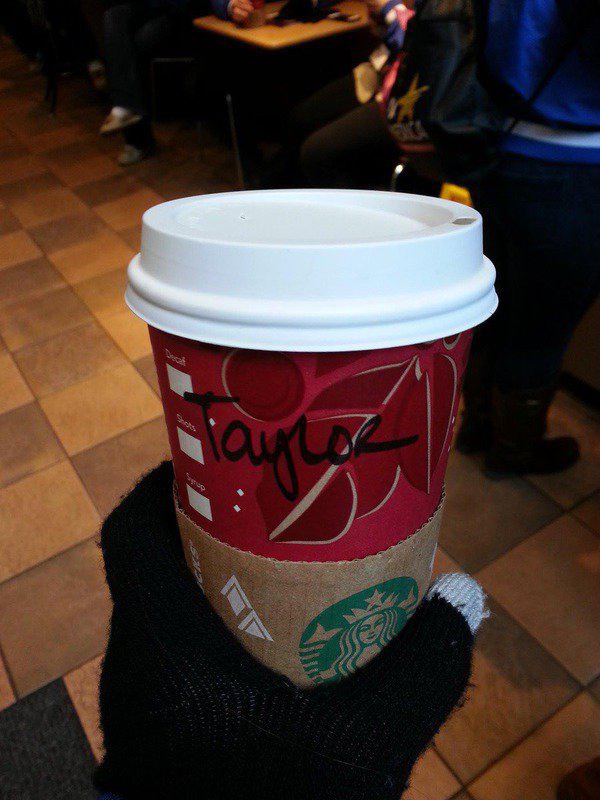 Image: Taylor spent lots of time with her “best friend” from Starbucks.