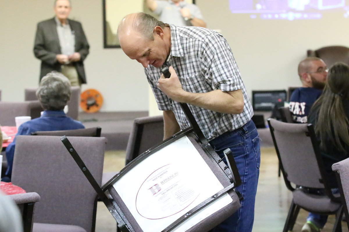 Image: Randy Boyd checks the bottom of his chair for special tickets. “Sorry Randy, not this year.”