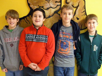 Image: Reese Janek, Rocklin Ginnett, Creighton Hyles and Cort Holly earned as a team 2nd place for Social Studies.