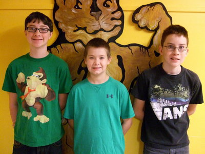 Image: Ryan Dabney, Tanner Chambers and Michael Russell earned as a team 3rd place for Social Studies.