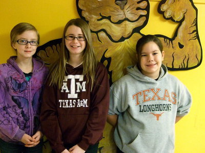 Image: Hannah Coffman, Kim Hooker and Nevaeh Salcido earned as a team 3rd place for Spelling.