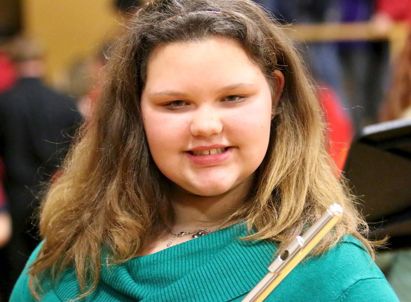 Image: Virginia Stephens is happy with her performance after the Junior High’s portion of the concert.