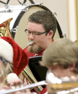 Image: Hunter Wood plays the tuba soulfully.