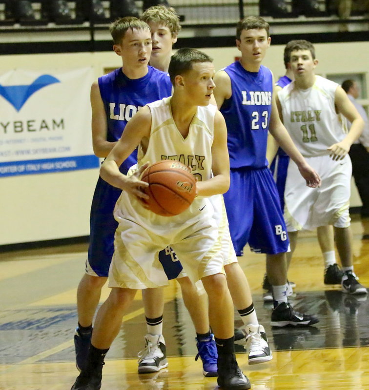 Image: Joshua Cryer(20) looks to pass the ball out.