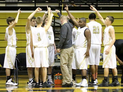 Image: JV head coach Jon Cady urges his troops late in the contest.