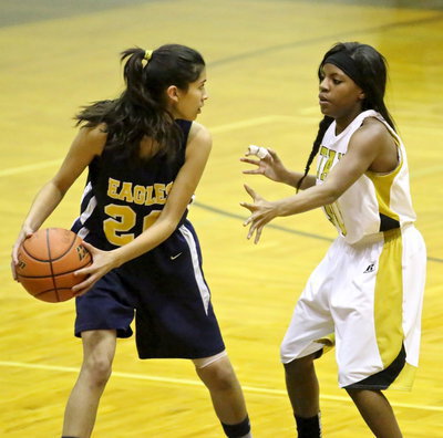 Image: Kendra Copeland(10) pressures the ball on defense.