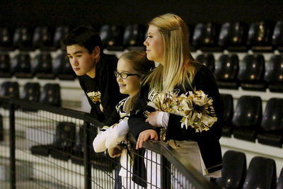 Image: Kyle Tindol, Karley Neslon and Sydney Weeks check out the action from the upper deck of Italy Coliseum.