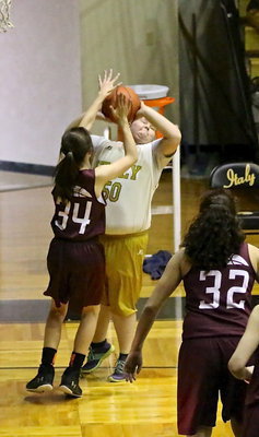 Image: Italy 7th grader, Virginia Stephens(50) considers herself good enough to beat Mildred with her eyes closed and uses the force to get this shot up.