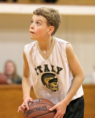 Image: Creighton Hyles(11) takes a halftime free-throw during the IYAA 5th/6th grade boys game against Hillsboro.