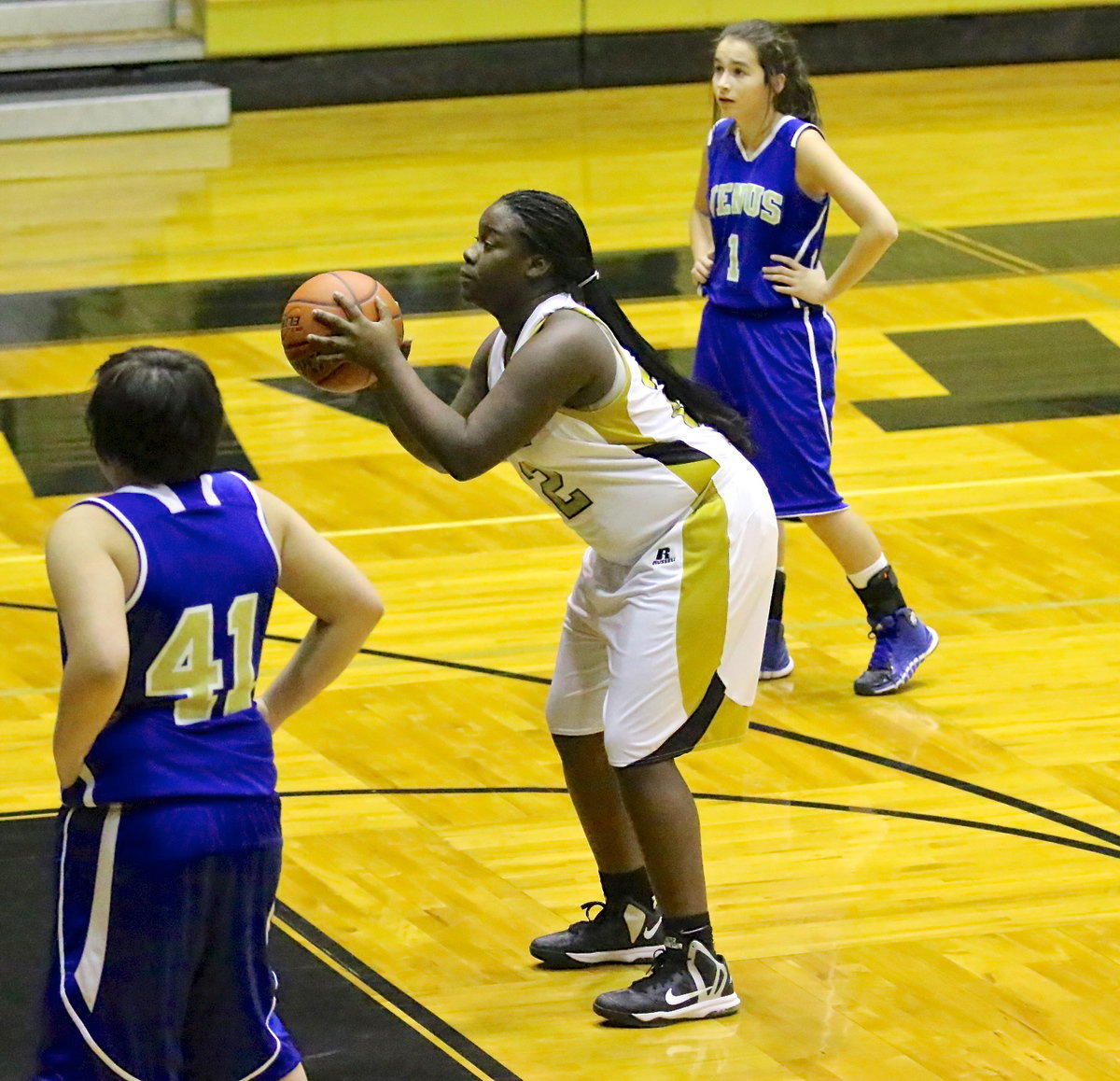 Image: Taleyia Wilson(22) steps to the line against Venus.