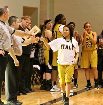 Image: Lady Gladiator Ryisha Copeland(22) is introduced during the pre-game.