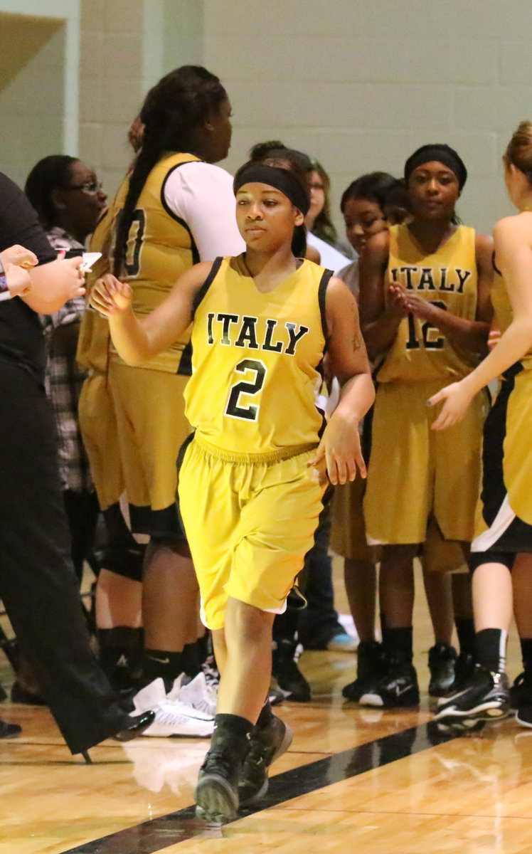 Image: Lady Gladiator Bernice Hailey(2) is introduced during the pre-game.