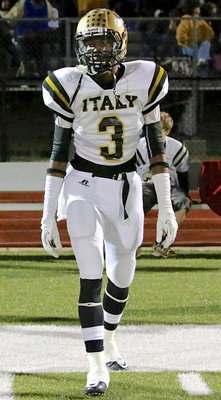 Image: Senior Gladiator, Trevon Robertson(3) was recently selected as a Honorable Mention All-State Defensive Back to the 2013 63rd Annual Collin Street Bakery/Texas Sports Writers Association’s Class A All-State Football Team. Robertson was also selected as a 2013 2nd Team All-State Defensive Back by TheOldCoach.com. Robertson previously became the 57th Gladiator football player added to Italy Gladiator Football’s All-State Golden Hall of Fame after being named as a Honorable Mention All-Sate Defensive Back to the 2013 Class 1A Associated Press All-State Football Team.