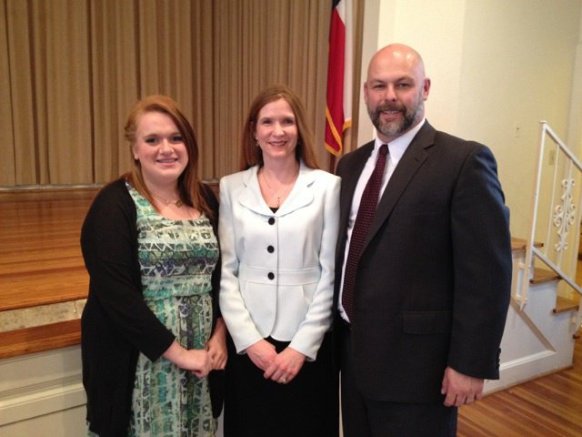 Image: Lee and Cassie Joffre, principal and librarian at Italy High School, attend the DAR Patriot’s Tea recognizing seniors throughout Ellis County. Emily Stiles was chosen to represent Italy High School.