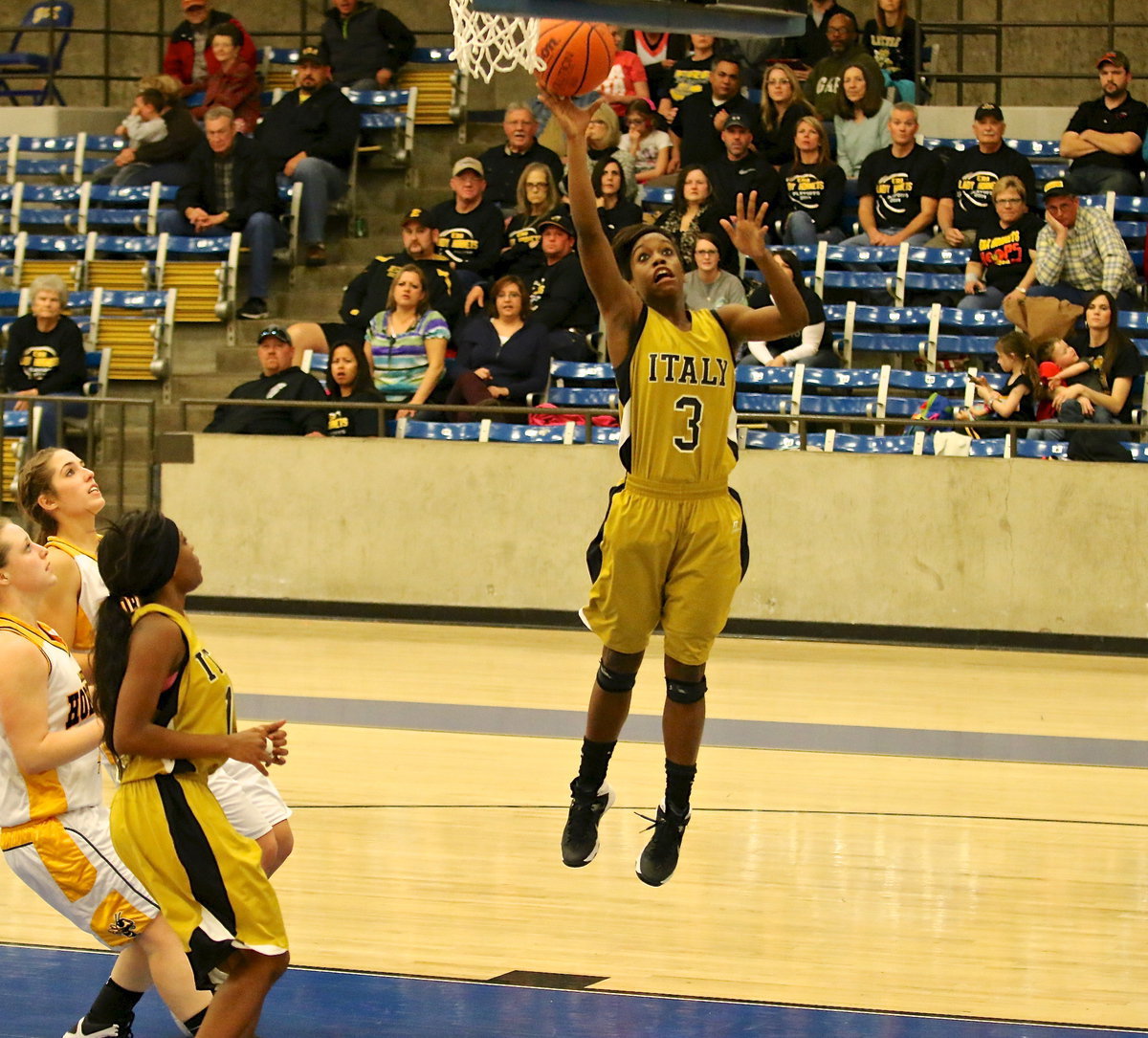 Image: Kornei Johnson(3) tries to help her Lady Gladiators pull off a comeback in the final minutes.