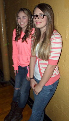 Image: Abby Gage and Cassidy Gage are all dolled up for the Italy Junior High Valentines dance.