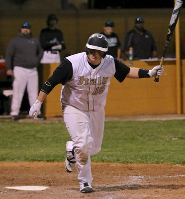 Image: In his third season as a member of the Italy’s varsity baseball squad, John Byers(18) is an experienced leader for the Gladiators as he earns a walk late against Rio Vista.