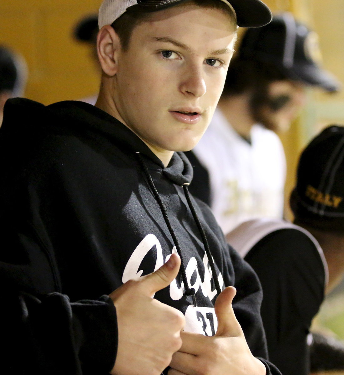 Image: Manager Clay Riddle likes what he sees from the varsity Gladiators.