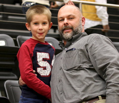 Image: Italy High School Principal Lee Joffre was on hand to support the Gladiators with son Levi who currently stars in the IYAA.