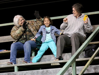 Image: Adela Garcia is busted, dancing to the wobble song with grandma Eva Garcia and mother Davee Garcia.