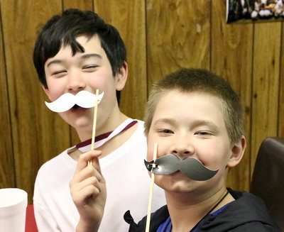 Image: Cade Tindol and Tanner Chambers prove the IHS Band’s annual Spaghetti Dinner is fun for all ages.