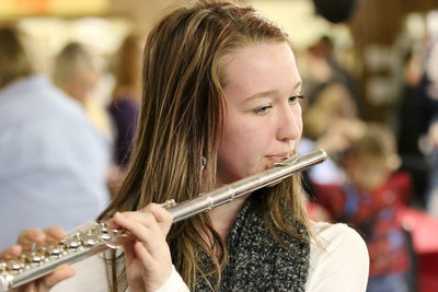 Image: Rachel Huskins offers up a melody on the flute.