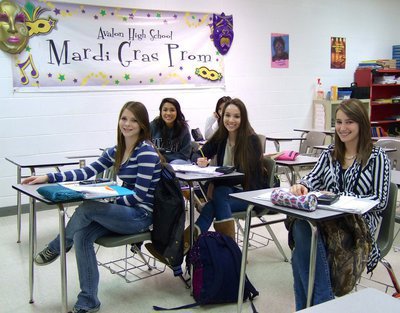Image: These pretty high school students said, “The teachers at Avalon ISD really care about us. We are a family at Avalon ISD.”