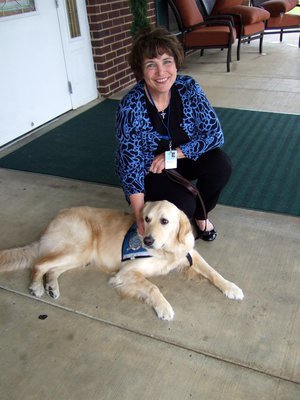 Image: Teresa Schardt is dog handler today.