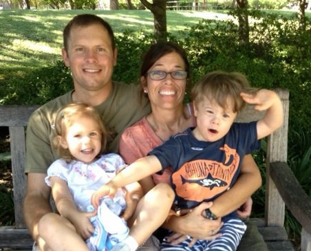 Image: Larry Creighton with his wife Sophia and their children Alex and Warren