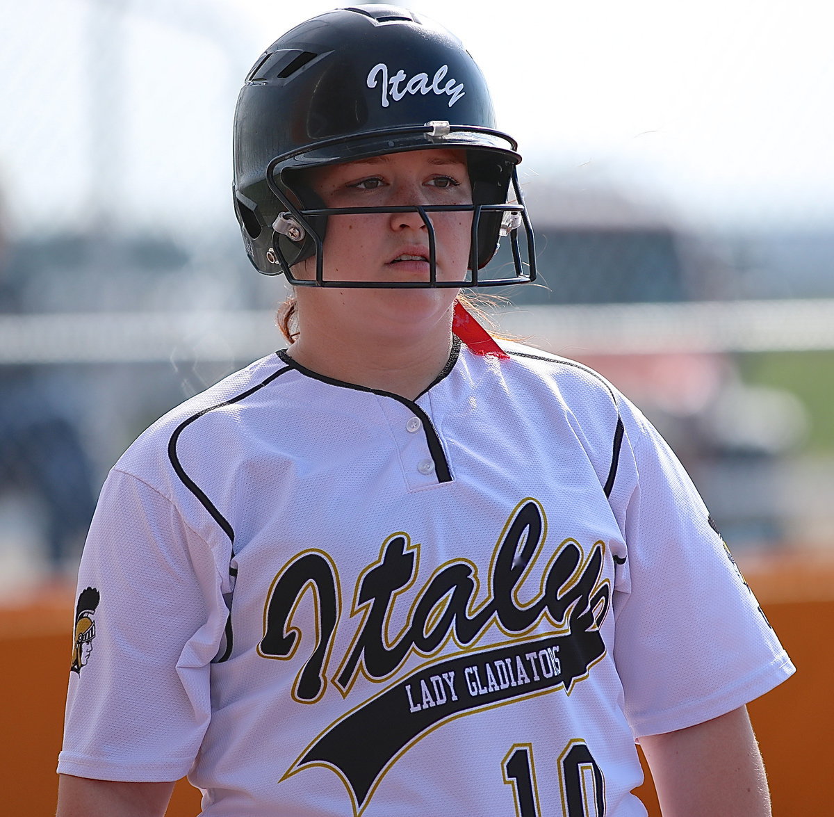 Image: Senior slugger Paige Westbrook(10) prepares to bat.