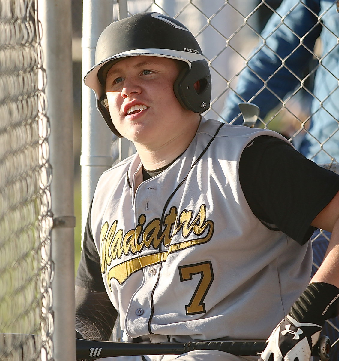 Image: John Escamilla(7) basks in the glow of his third double of the season.