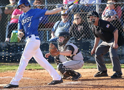 Image: Gladiator catcher John Escamilla(7) pulls in a strike from pitcher Ryan Connor.