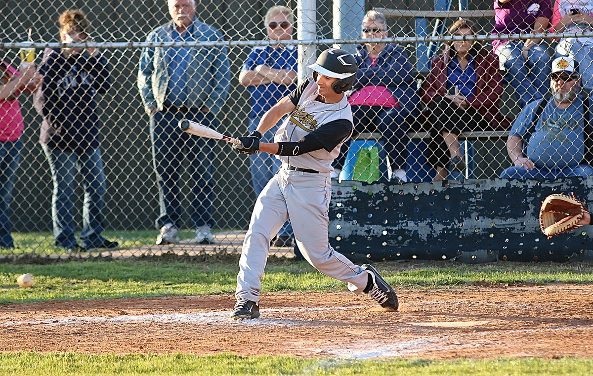 Image: Levi McBride(1) connects on the ball.