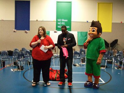 Image: Mrs. Bedard (counselor) Ray and Jimmy are ready to answer any questions the students may have about the STAAR test.