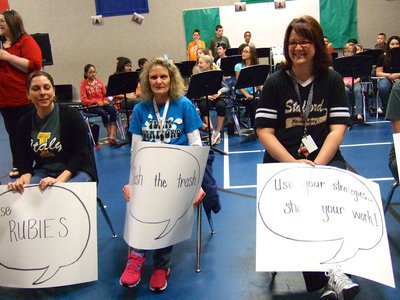 Image: Three of the teachers playing the “teacher game”.