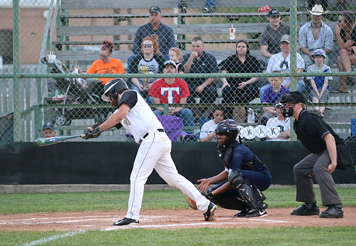 Image: Junior Gladiator Kyle “Catfish” Fortneberry(14) goes fishing for a home run and catches Grand Prairie unaware. Fortenberry uncorked a shot into right field recording a 2 run homer, his first of the season.