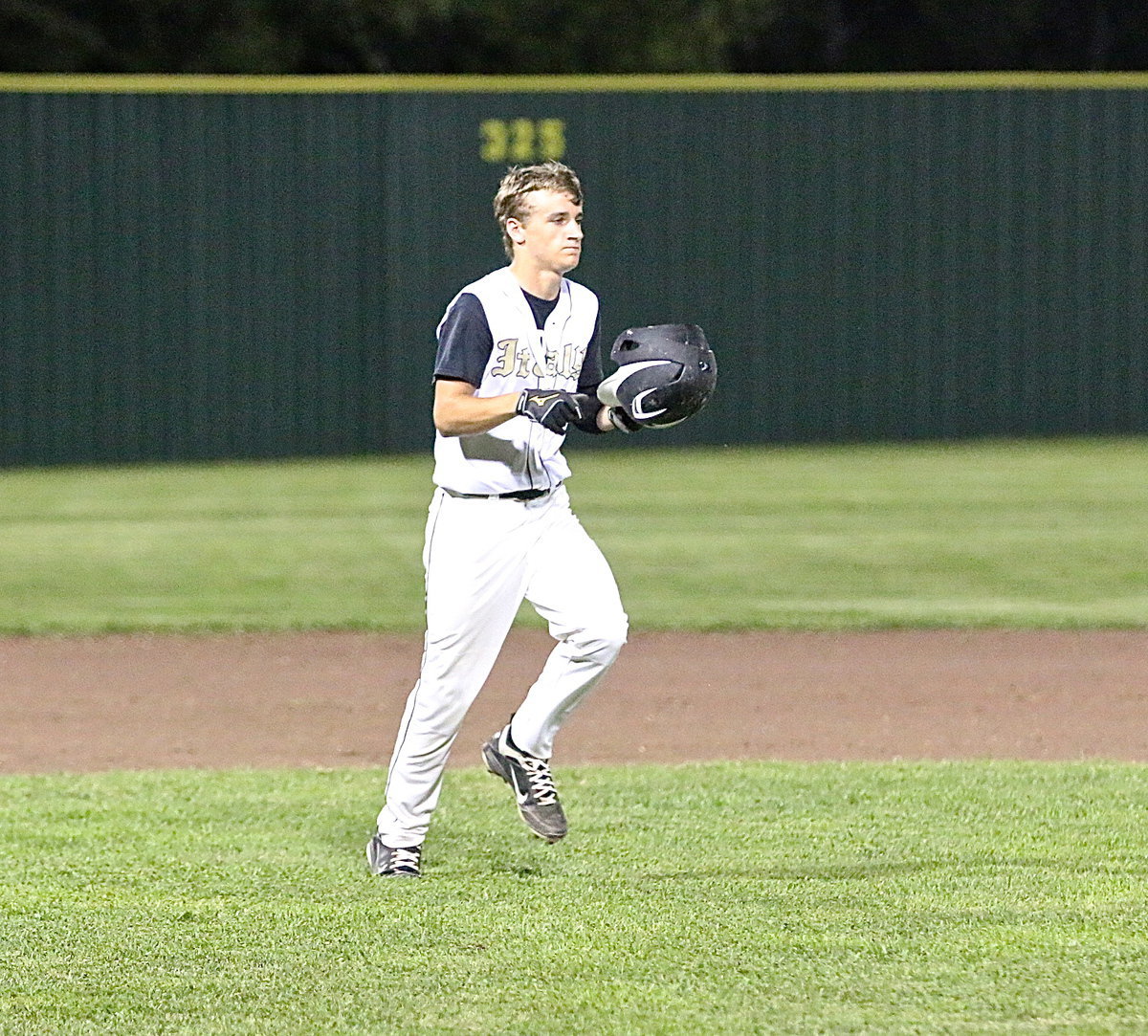 Image: Levi McBride(1) and the Gladiators trot off victorious with McBride recording a game winning RBI to help Italy run rule visiting Grand Prairie Advantage Academy for the second time in district play. Italy won 12-2 in the top of the fifth-inning.