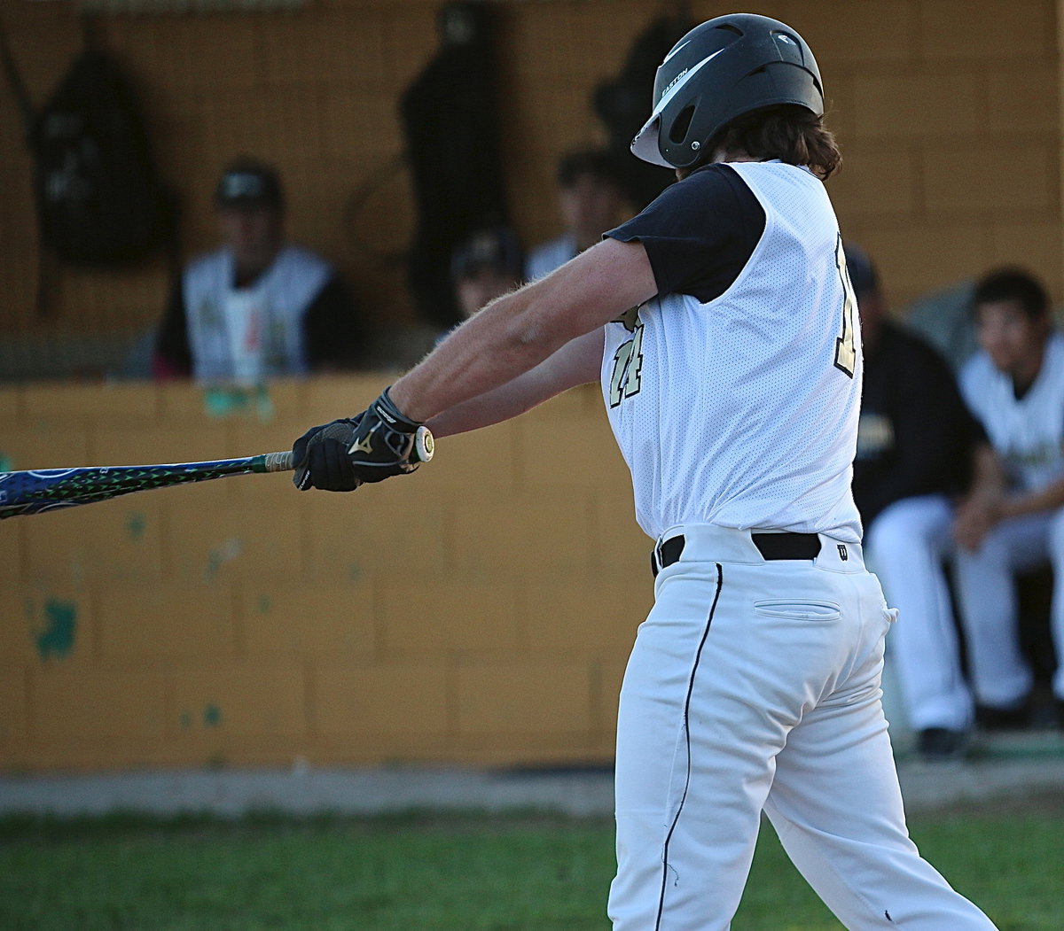 Image: Effortlessly, Kyle Fortenberry(14) singles against the Eagles.