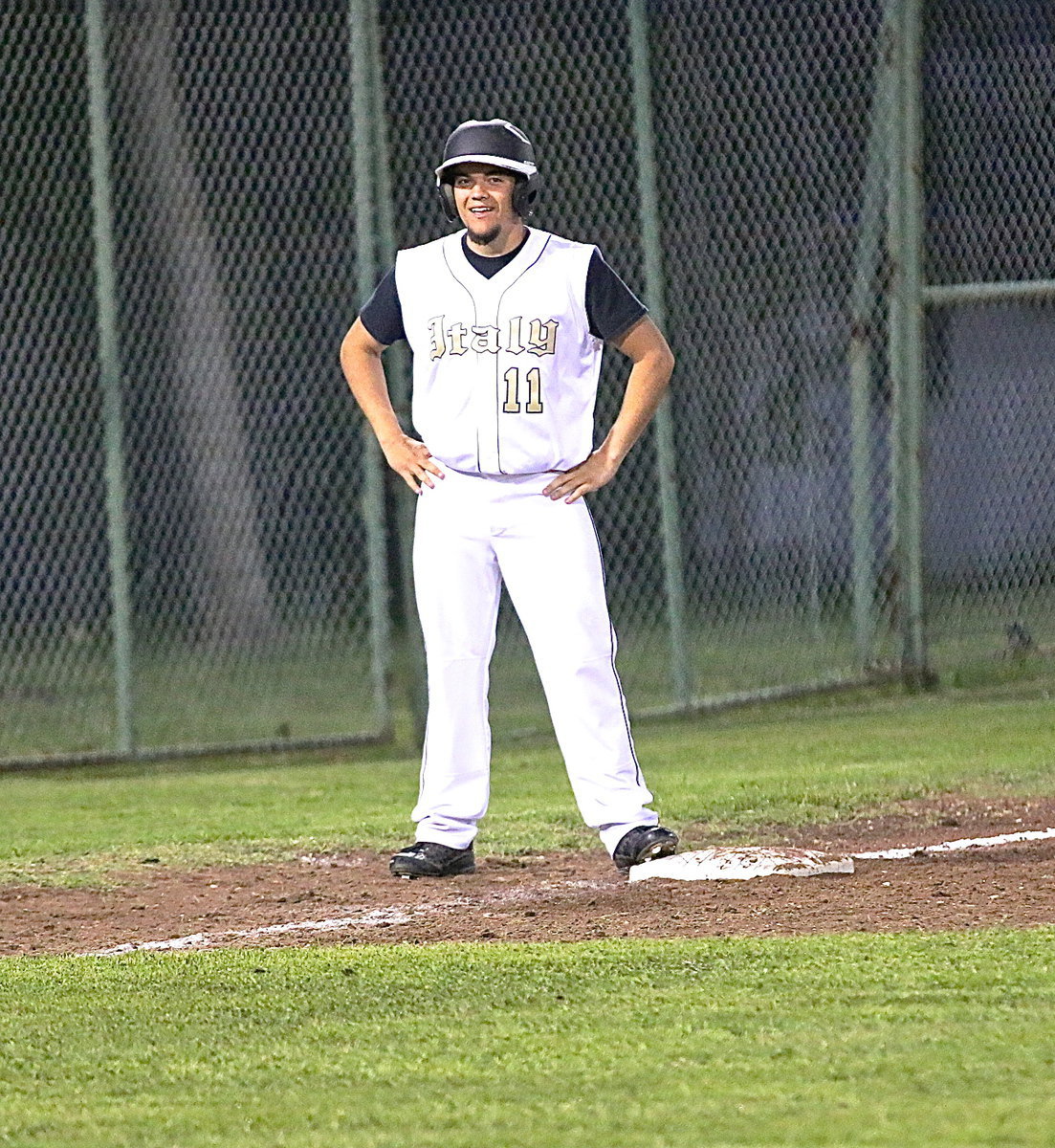 Image: Senior Tyler Anderson(11) seems happy about how well things are going for his Gladiators who are now in control of the district race.