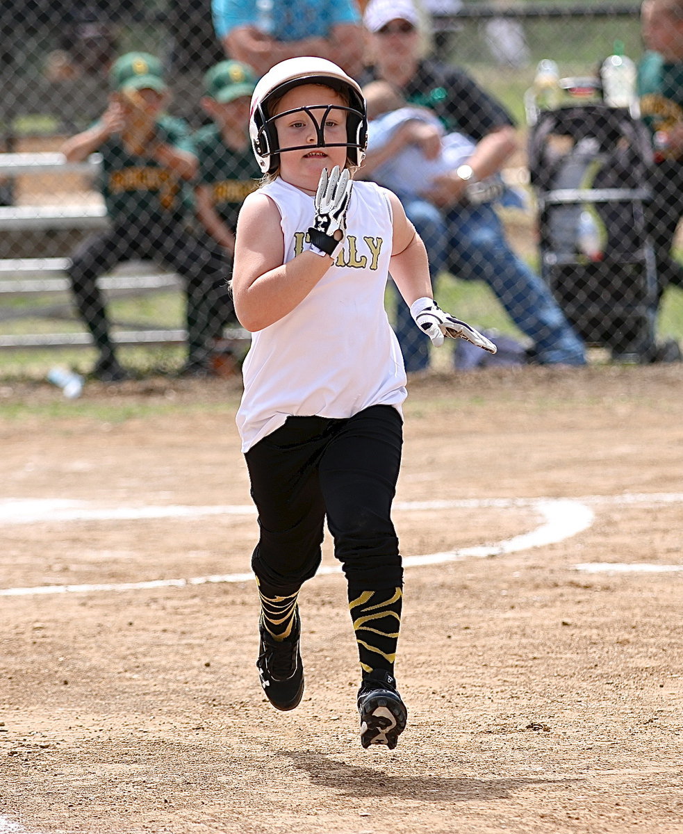 Image: Azlin Itson is trucking her way to first-base.