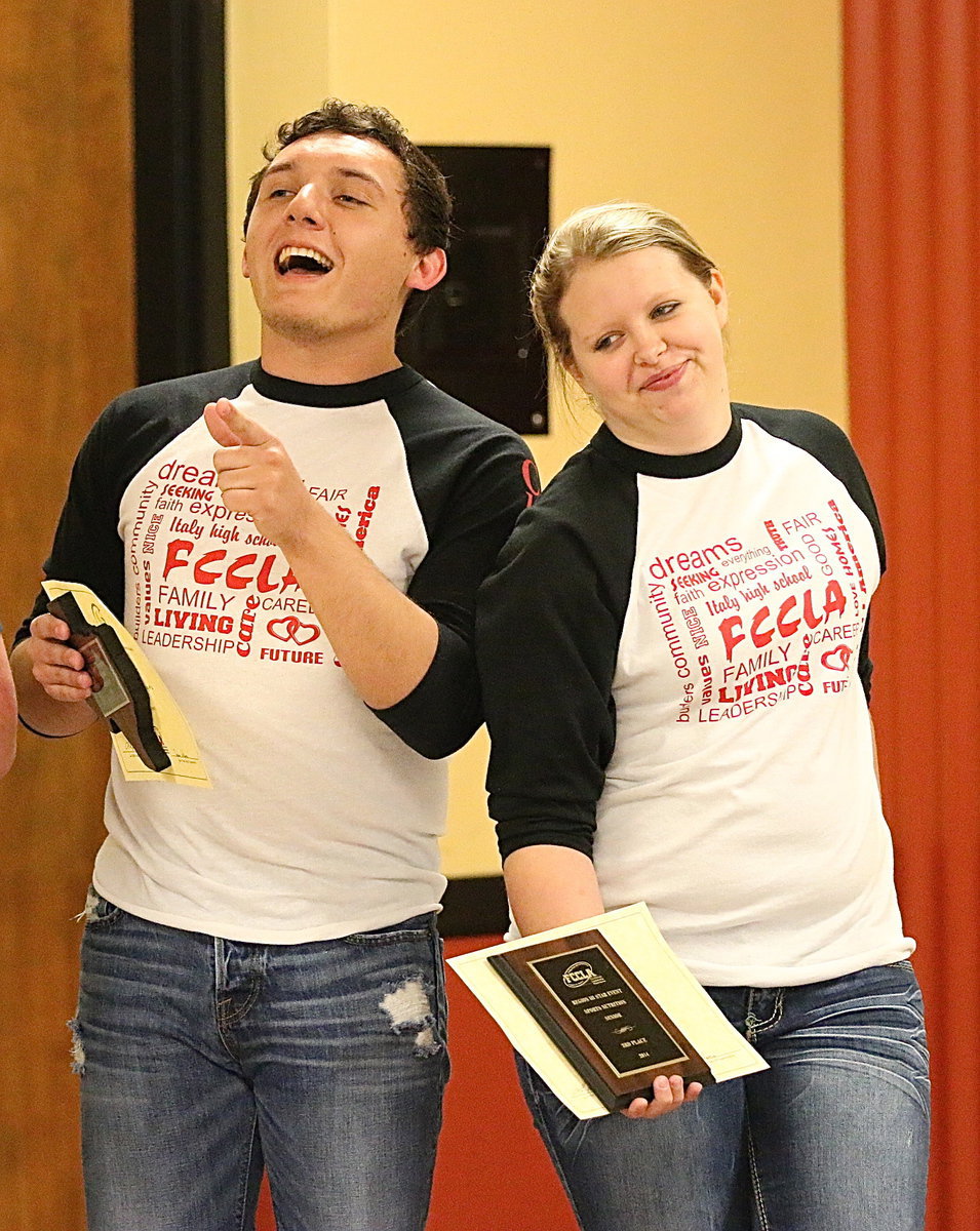 Image: Chace McGinnis and Tia Russell give the board members and those attending a taste of their brains at work as it pertained to sports nutrition.