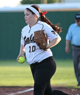 Image: Paige Westbrook(10) hauls in another popup in foul territory for back-to-back outs.