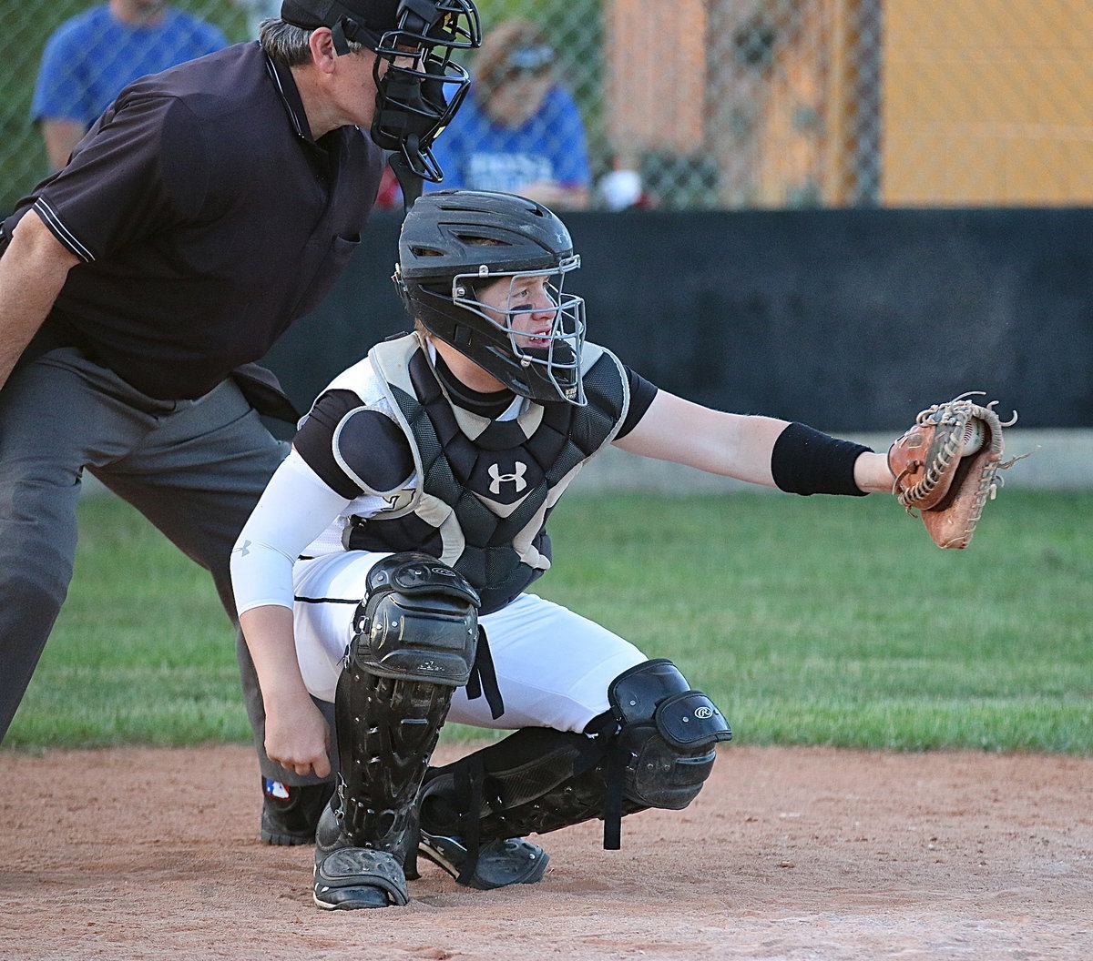 Image: John Escamilla(7) clamps onto a strike ball from pitcher Tyler Anderson.