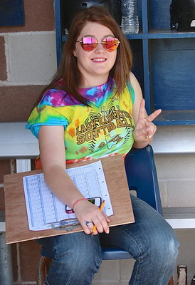 Image: Team manager Taylor Turner is owning her tie-dyed Lady Gladiator playoff shirt.