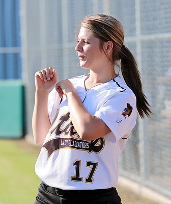Image: Brooke DeBorde(17) and the Lady Gladiators are ready to come out swinging against Mart.