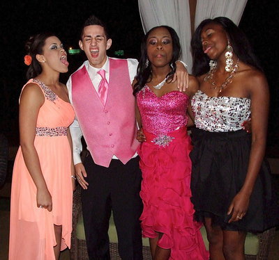 Image: Alex Minton, Jack Hernandez, K’Breona Davis and Janae Robertson spent hours getting their prom faces ready.
