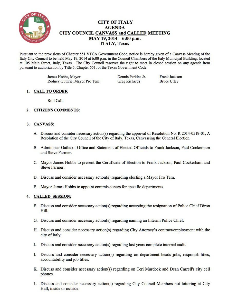 Image: Agenda – page 1