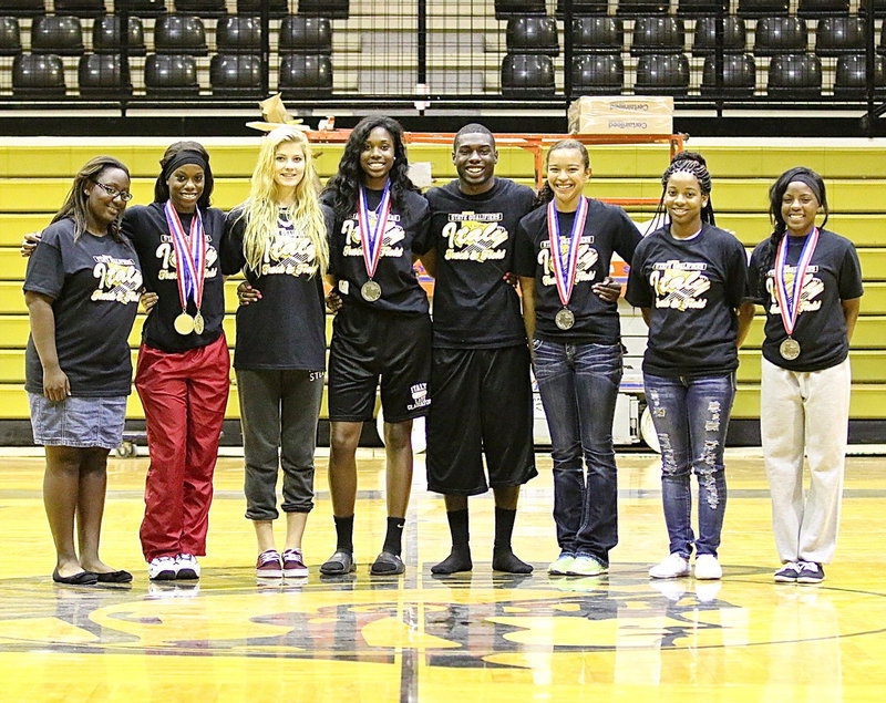 Image: Representing Italy Track and Field at the State level were manager Brenya Williams, Kortnei Johnson, Halee Turner, Janae Robertson, TaMarcus Sheppard, April Lusk, Bernice Hailey and Kendra Copeland.