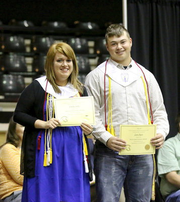 Image: Italy Ex-Student Association Scholarships are presented to Emily Stiles and Zain Byers.