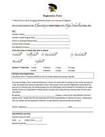 Image: Registration Form for Summer Camps. Double-click to enlarge image. Set Print Dialogue box to Fit-to-page before printing.